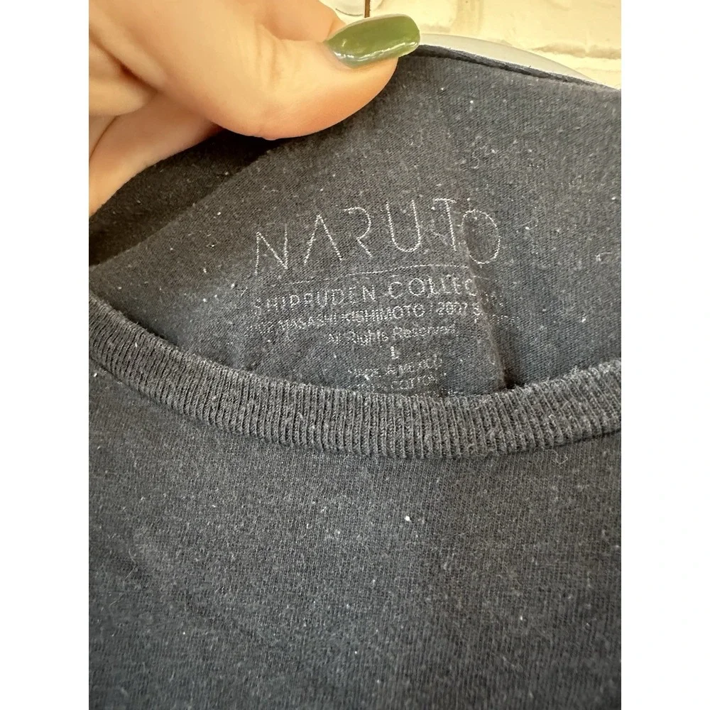 Naruto Shippuden Kakashi Hatake Graphic T‎ Shirt Black Anime Tee Mens Large